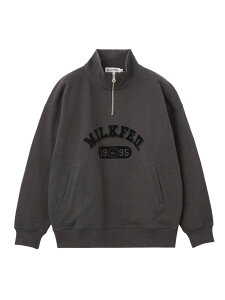 �ySALE�^50%OFF�zCOLLEGE LOGO HALF ZIP TOP MILKFED. �~���N�t�F�h �g�b�v�X �X�E�F�b�g�E�g���[�i�[ �l�C�r�[ �O���[�yRBA_E�z�y���������z[Rakuten Fashion]