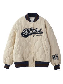 【SALE／50%OFF】LOGO PATCH QUILTED JACKET MILKFED. ミルクフェド ジャケット・アウター その他のジャケット・アウター ネイビー ホワイト グリーン【RBA_E】【送料無料】[Rakuten Fashion]
