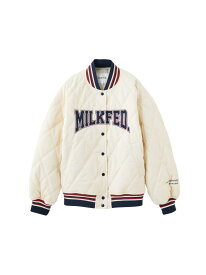 【SALE／50%OFF】SATIN LOGO PATCH QUILTED JACKET MILKFED. ミルクフェド ジャケット・アウター その他のジャケット・アウター ブラック ブルー ホワイト【RBA_E】【送料無料】[Rakuten Fashion]