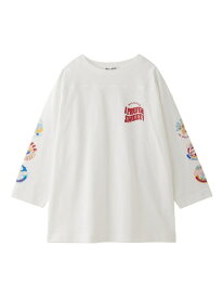 70S LOGO THREE QUARTER SLEEVE TOP MILKFED. ミルクフェド トップス カットソー・Tシャツ グレー ホワイト レッド【送料無料】[Rakuten Fashion]
