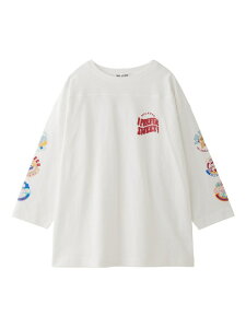 70S LOGO THREE QUARTER SLEEVE TOP MILKFED. �~���N�t�F�h �g�b�v�X �J�b�g�\�[�ET�V���c �O���[ �z���C�g ���b�h�y���������z[Rakuten Fashion]