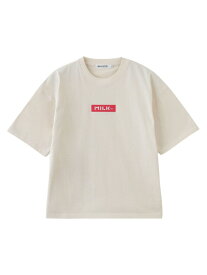 【SALE／40%OFF】EMBROIDERY BAR WIDE S/S TEE MILKFED. ミルクフェド トップス カットソー・Tシャツ グレー ピンク ホワイト【RBA_E】[Rakuten Fashion]
