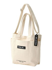 BAR AND UNDER LOGO BIG CANVAS BAG MILKFED. ミルクフェド バッグ その他のバッグ レッド ホワイト ピンク ブラック ベージュ ネイビー パープル【送料無料】[Rakuten Fashion]