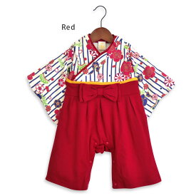 1c【メール便可】袴 ロンパース カバーオール 定番 70 80 90 女の子 女児 ガールズ ベビー服 子供服 着物 和服 和装 フォーマル こどもの日 ひなまつり 端午の節句 お正月 七五三 イベント服 かわいい お洒落 プチプラ 北欧 H-0003