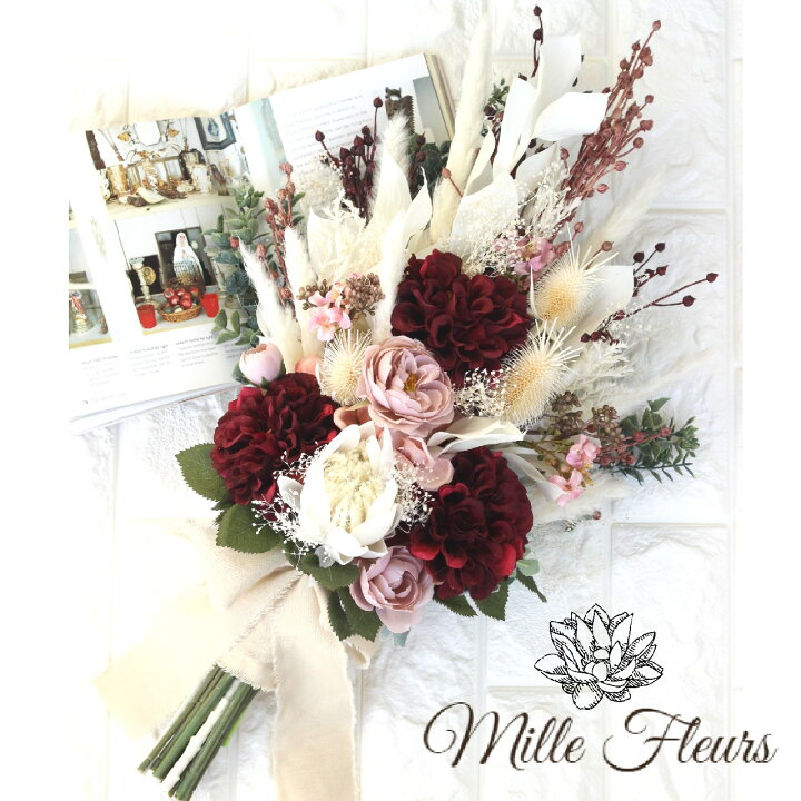 楽天市場】【送料無料】ドライフラワー 大人カラークラッチブーケ  