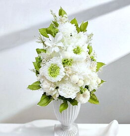 仏花 仏花 プリザーブドフラワー お供え お悔やみ 供花 お花 仏壇 枯れない 花 喪中見舞い 一周忌 四十九日 お悔やみ 仏壇 仏壇用 お盆 新盆 初盆 お彼岸 法事 ペット 線香 セット 大きい仏花 大きめ仏花 NO.202506　グリーン