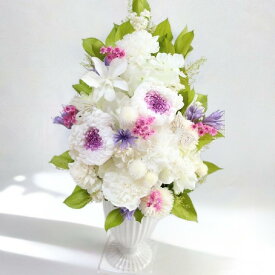 仏花 仏花 プリザーブドフラワー お供え お悔やみ 供花 お花 仏壇 枯れない 花 喪中見舞い 一周忌 四十九日 お悔やみ 仏壇 仏壇用 お盆 新盆 初盆 お彼岸 法事 ペット 線香 セット 大きい仏花 大きめ仏花 NO.202508　パープル
