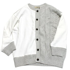 【フィス/FITH/子供服/親子/フィスベビー/FITH社】 ウラケ×ニット カーディガン 1W白