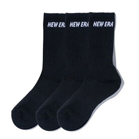 【NEWERA メンズ キャップ 帽子 ニューエラ】 あす楽 CREW 3PAIRS SOCKS (BLACK) ブラック