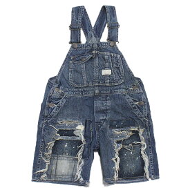 【子供服/デニムダンガリー/DENIM DUNGAREE/親子/デニム＆ダンガリー/DD】 あす楽 8OZデニム ショートオール 14BLブルー