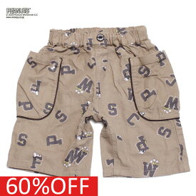 【F.O.KIDS/エフオー/アメカジ/エフオーキッズ/子供服】 セール 【50%OFF】 あす楽 PEANUTSコラボ　総柄ハーフパンツ ブラウン(BR)