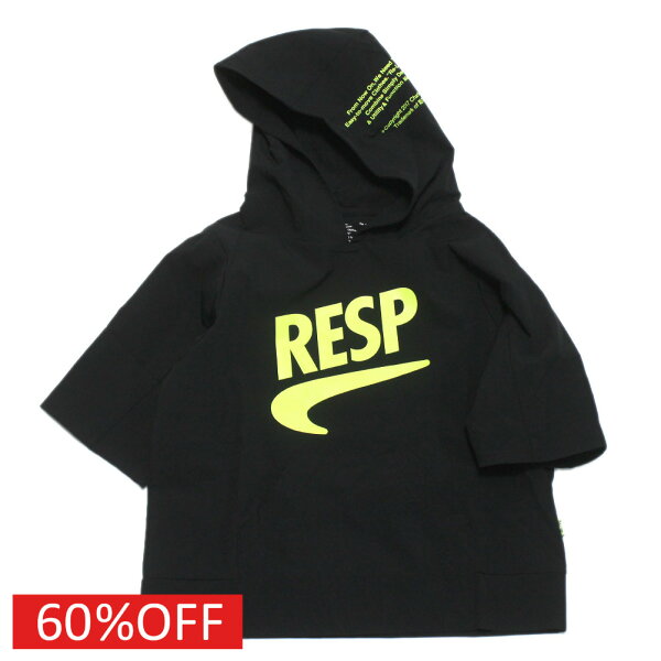 【RESP/アールイーエスピー/子供服/RE/SP/ジュニア】  セール 【60%OFF】  PISTE 70％ フーディー (7分袖) ブラック
