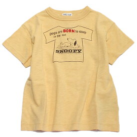 【子ども服/デニムダンガリー/スヌーピーコラボ/DENIM DUNGAREE/ジュニア服】 あす楽 テンジク SNOOPY SLEEP TEE 10Y黄