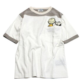 【子ども服/デニムダンガリー/スヌーピーコラボ/DENIM DUNGAREE/ジュニア服】 あす楽 テンジク SNOOPY FRIEND TEE 1W白