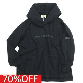 【子供服/ジュニア/アンディニー/undeny./キッズ/大人/女の子】 セール 【70%OFF】 あす楽 ロゴビッグパーカー ブラック(BK)