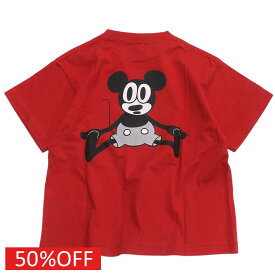 【子供服/グルーヴィーカラーズ/groovy colors/ジュニア/男の子】 セール 【50%OFF】 テンジク MICKEY TEE 5R赤
