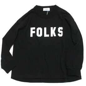 【FOV/フォブ/こども服/キッズ/親子/カジュアル】 FOLKS L/S Tシャツ ブラック(BK)