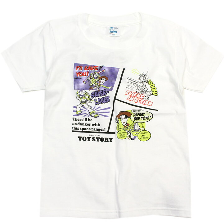楽天市場 子供服 ベビー服 出産祝い ディズニーコラボ トイストーリー あす楽 Toy Story アメコミtシャツ ホワイト Wht 子供服 ミリバール