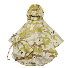 【サンキューニプリュスエム 392plusm 子供服】 あす楽 レインコート camouflage kids レイン ポンチョ (ベージュ) ベージュ