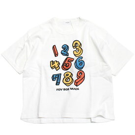 【FOV/フォブ/こども服/キッズ/親子/カジュアル】 あす楽 【FOVBOB】numbers Tシャツ ホワイト(WH)