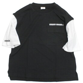 【JEANS.B/ジーンズベー】 あす楽 レイヤード風Tシャツ ブラック(BK)