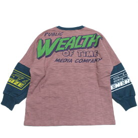 【オフィシャルチーム OFFICIALTEAM】 スラブ天竺ドルマンワイドTシャツ アッシュピンク