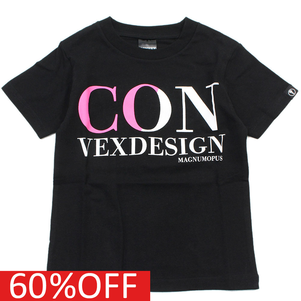 子ども服コンベックス CONVEX ミュータン ジュニア 信用 セール 60%OFF CONロゴTシャツ 5 高額売筋 クロ