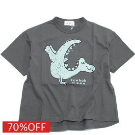 【FOV/フォブ/こども服/キッズ/親子/カジュアル】 セール 【70%OFF】 【FOVBOB】 dinosaur Tシャツ チャコールグレー(CG)