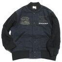 【子供服/グルーヴィーカラーズ/groovy colors/ジュニア/男の子】 GROOVY COLORS VARSITY JK 4NV紺