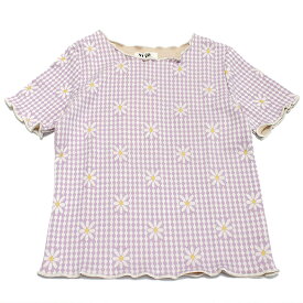 【ニードルワークス/ジュニア服/NEEDLEWORKS】 あす楽 【NeWo】メロウジャガードTシャツ ラベンダー