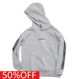 【RAT EFFECT ラットエフェクト 子供服 ジュニア】 セール 【50%OFF】 あす楽 【KANGOL×RAT EFFECT】袖ロゴラインフーディー 杢グレー