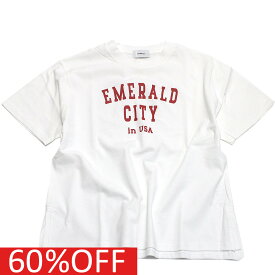 【子供服/ジュニア/アンディニー/undeny./キッズ/大人/女の子】 セール 【50%OFF】 あす楽 カレッジロゴ Tシャツ ホワイト(WH)