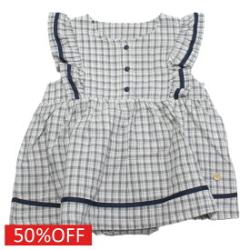 【子供服/makeyourday/ベビー/メイクユアデイ/キッズ/ジュニア】 セール 【50%OFF】 GIRLセーラーロンパ グレー(GY)