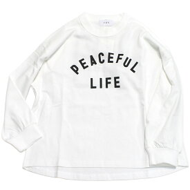 【FOV/フォブ/こども服/キッズ/親子/カジュアル】 PEACEFUL LIFE L/S Tシャツ ホワイト(WH)