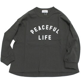 【FOV/フォブ/こども服/キッズ/親子/カジュアル】 PEACEFUL LIFE L/S Tシャツ チャコールグレー(CG)