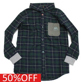 【KRIFF MAYER/KRIFFMAYER KIDS/クリフメイヤー/ジュニア/キッズ/クリフメイヤーキッズ】 セール 【50%OFF】 あす楽 微起毛ハッピーシャツ グリーン(65)