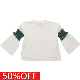 【ocean&amp;ground/オーシャンアンドグラウンド/子供服/ベビー/キッズ/ジュニア】 セール 【50%OFF】 あす楽 フリルスリーブTシャツ ホワイト(WH)