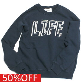 【ラペン/ラパン/LAPEN/子供服/ジュニア/ヴィンテージ/アメカジ】 セール 【50%OFF】 あす楽 LIFEスウェット ネイビー