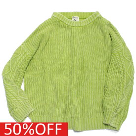 【F.O.KIDS/エフオー/アメカジ/エフオーキッズ/子供服】 セール 【50%OFF】 あす楽 ガーメントダイリブニット（編地切替） ライム(RM)