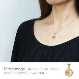 ハワイアンジュエリーネックレスK14ゴールド刻印無料誕生石イニシャルラウンドペンダントCG-GP112送料無料楽ギフ_包装楽ギフ_名入れ