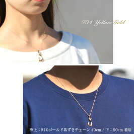 ハワイアンジュエリーペアネックレスフィッシュフックK14イエローゴールドCG-GP113Pクリスマス