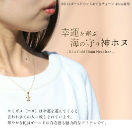 ハワイアンジュエリーペアネックレスK14ゴールドホヌS送料無料あす楽CG-GP116P