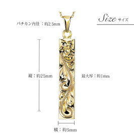 ハワイアンジュエリーネックレススクエアLK14イエローゴールドCG-GP123