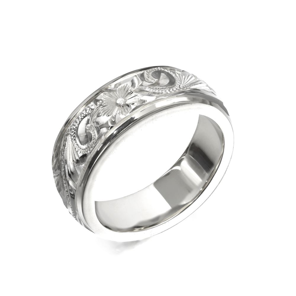 1386円 注目の 2月 アメジスト ホワイト ラージ スクロール シルバーリング 指輪 誕生石