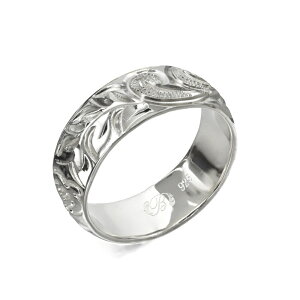 ハワイアンジュエリー オーダーメイド リング 幅6mm 厚み1.5mm バレル シルバー925 マイレ&カレイキニ ノーエッジ オーダーメイド リング 指輪 結婚指輪 マリッジリング | メンズ レディース