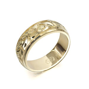 ハワイアンジュエリー オーダーメイド リング 幅6mm 厚み2mm バレル 14Kイエローゴールド マイレリーフ プレーン オーダーメイド リング 指輪 結婚指輪 マリッジリング | メンズ レディース 誕