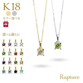 選べる誕生石 ネックレス K18 ゴールド ネックレス 一粒 18金 18K イエローゴールド ホワイトゴールド チェーンの長さ選べる 40cm 45cm 50cm ギフトラッピング可能 シンプル 華奢 上品 Rapture アイリス | 彼女 妻 女性 レディース プレゼント 母の日 【品番：CG-RSP-29051】