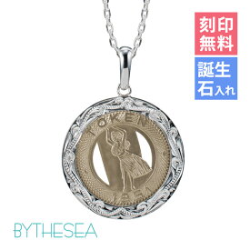 ハワイアンジュエリー ネックレス ハワイアンジュエリー シルバー ネックレス 刻印無料 誕生石入れ可(有料) バストークン コイン フラダンサー ロジウムコーティング メダル シルバー925 ギフトラッピング可能 長さ選べる | プレゼント 【品番：CG-SP302】