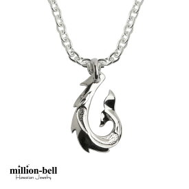 ハワイアンジュエリー ネックレス ハワイアンジュエリー フィッシュフック モアナ シルバー ネックレス 【Sサイズ】 シンプル ロジウムコーティング シルバー925 ギフトラッピング可能 チェーン長さ選べる | プレゼント 【品番：CG-SP3402】