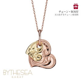 ハワイアンジュエリーネックレスペンダント【刻印無料】【送料無料】K14ゴールドダブルハートGP101YP/BYTHESEAバイザシー【あす楽対応】【楽ギフ_包装】【楽ギフ_名入れ】